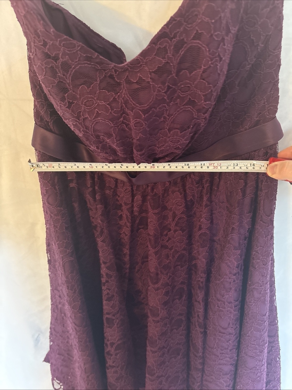 Mori Lee Madeline Formal Bridesmaid Party Dress Purple Eggplant Size 20/22 - Picture 9 of 14